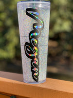 Personalized White Star Starbucks Tumbler