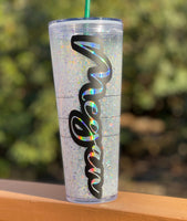 Personalized White Star Starbucks Tumbler