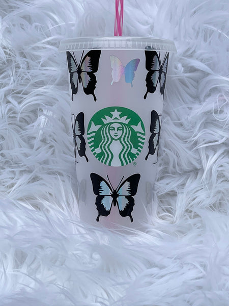 Holographic Rainbow Butterfly Cold Cup