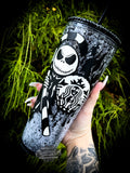 Skellington Christmas Snow Globe Tumbler