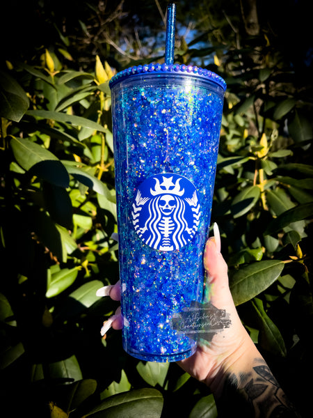 Starbucks snow-globe Tumbler Blue drink – CarringtonAllure