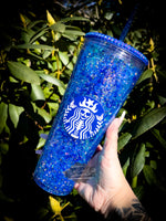 Blue Skeleton Snow Globe Tumbler