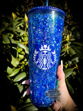 Blue Skeleton Snow Globe Tumbler