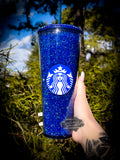 Sapphire Rhinestone Filled w/Rhinestone Lid Tumbler