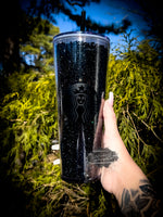 Black Rhinestone Filled Tumbler