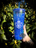 Blue Skeleton Snow Globe Tumbler